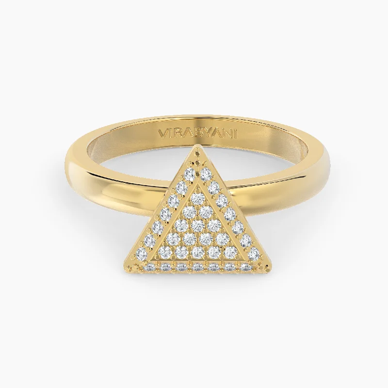 women's engagement rings with custom design -Triangle Shaped AMoré Pavé Ring With 0.45ct. Diamonds