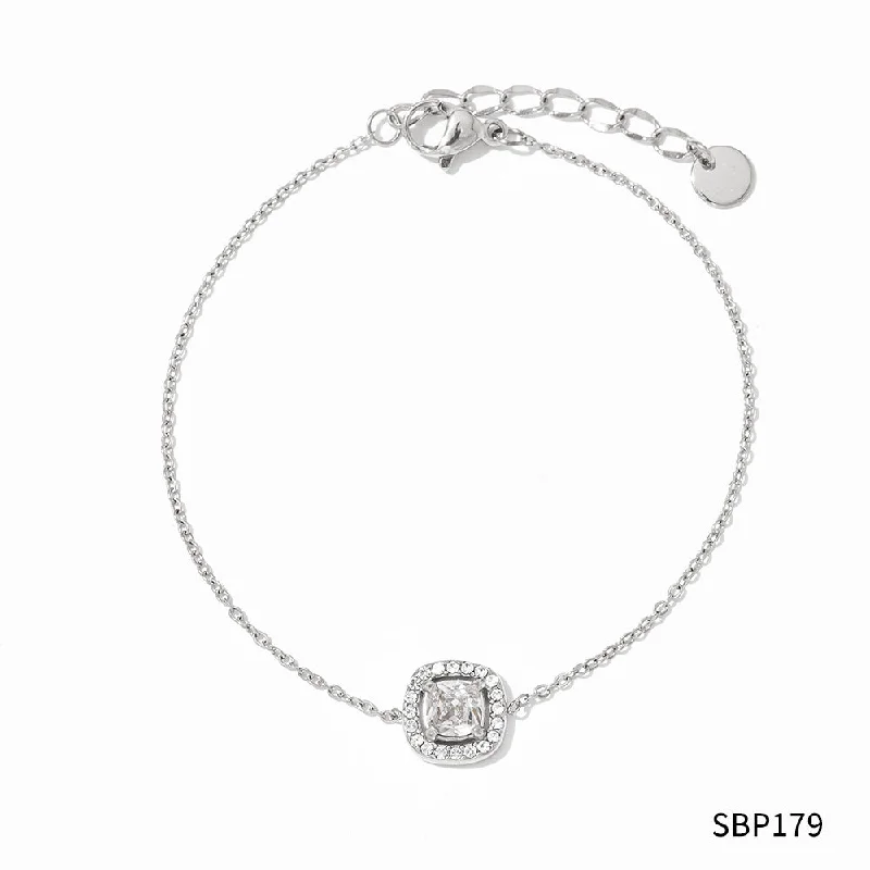 Sbp179 Bracelet Silver White Zirconium