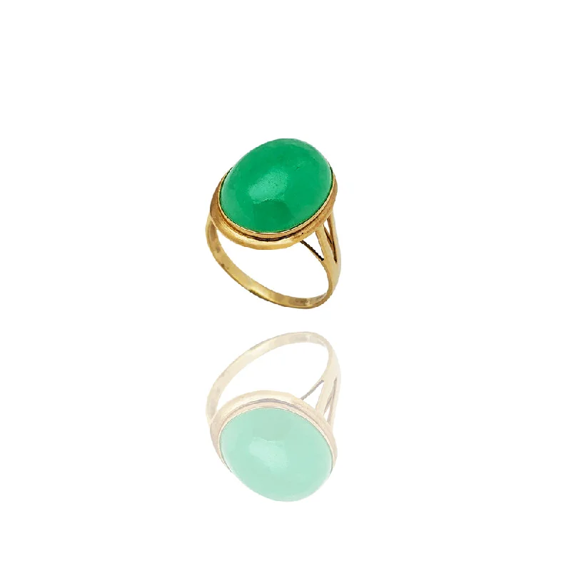 women's rings with retro style -Solitaire Jade Ring (14K)