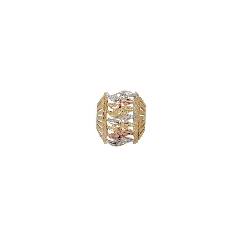 women's rings with wide band -Seminario Fancy Tricolor Ring （14）