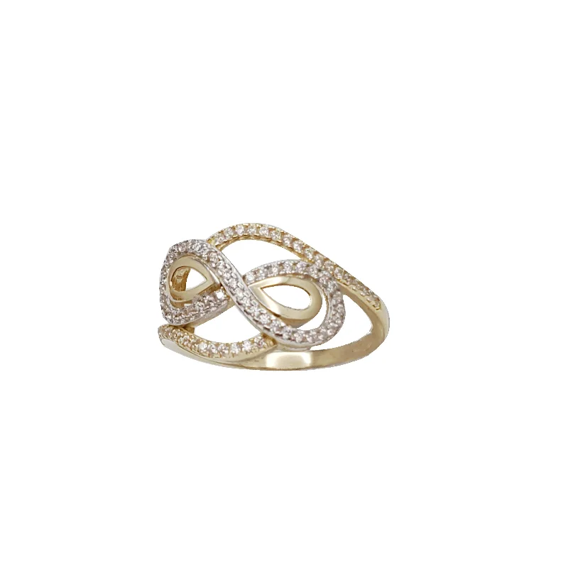 women's rings with luxury stone -Zirconia Infinity Ring (14K)