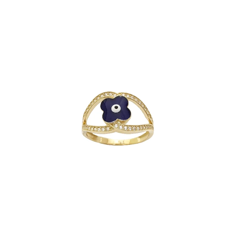 women's rings with engagement style -Evil Eye Ring (14K)