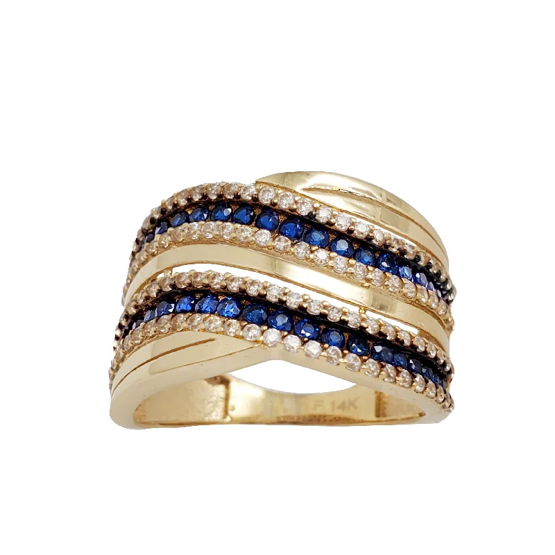 women's rings with tapered band -Blue Zirconia Lady Ring (14K)