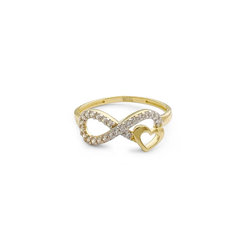 women's rings with large gemstone -Infinity Symbol & Heart Ring (14K)