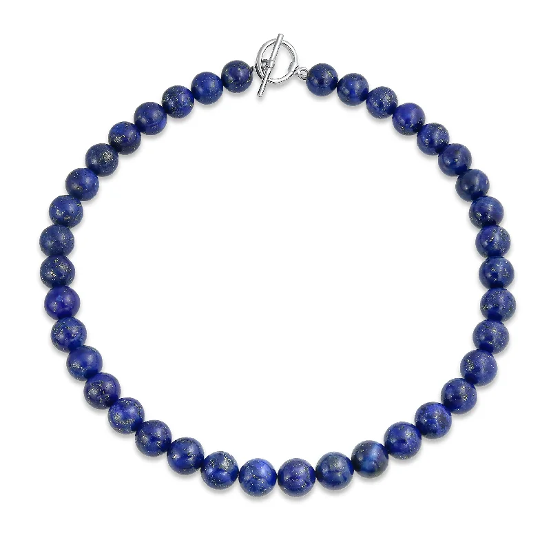 women's necklaces with fancy-cut stones -Plain Classic Western Jewelry Dark Blue Lapis Lazuli Bead Strand Necklace