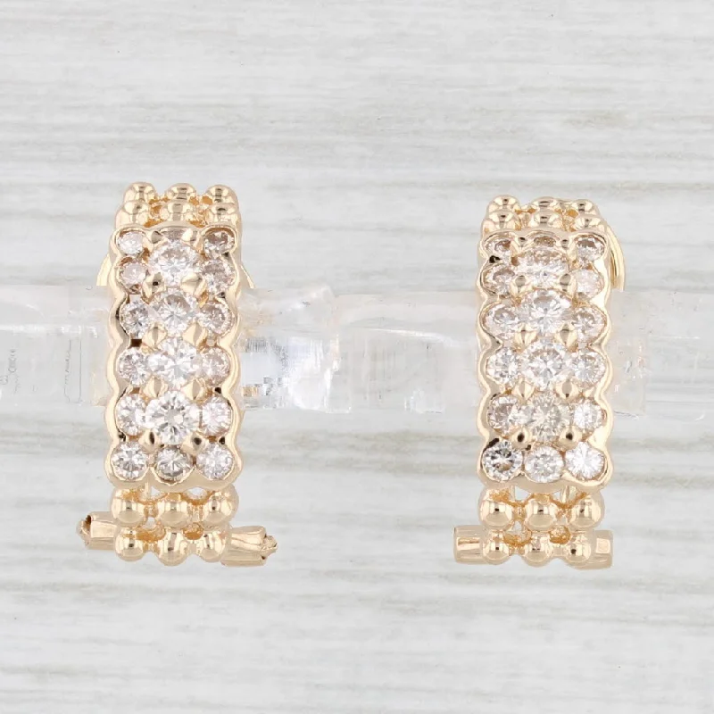 women's earrings with art deco style -1.20ctw Diamond Cluster Drop Earrings 14k Yellow Gold Town & Country