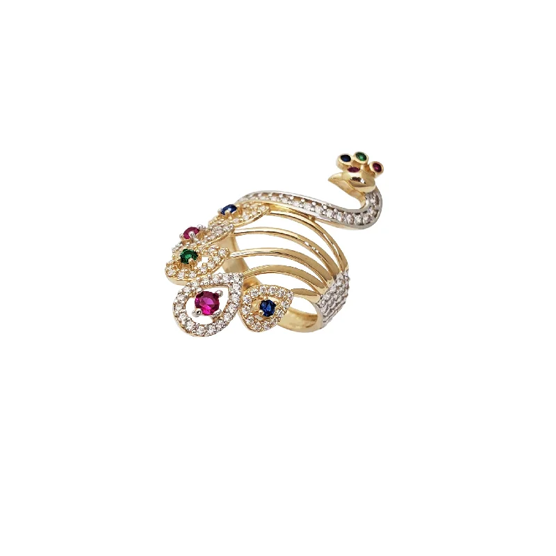 women's rings with matching set -Peacock CZ Lady Ring (14K)