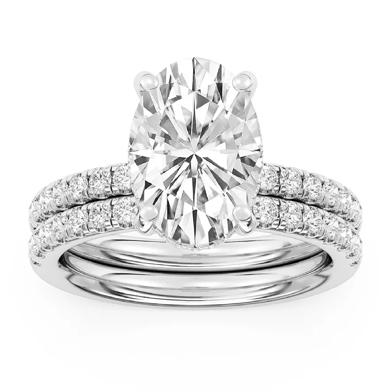 women's engagement rings with twist band -Signature EcoLove Diamond Dreams 4 CTW  100 Facet Centurion Diamond Bridal Set in Platinum