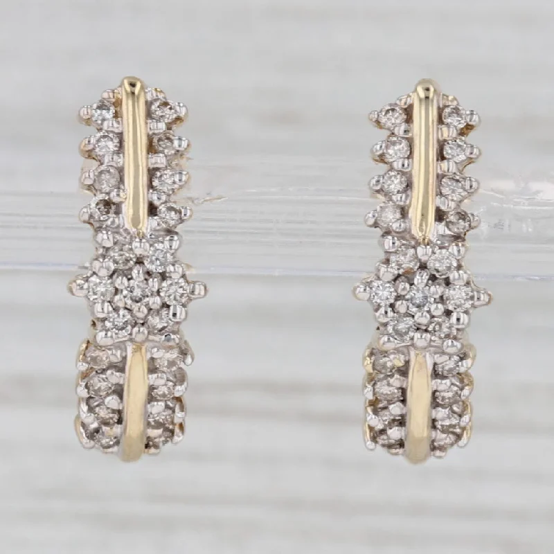 women's earrings with chic pearls -0.50cw Diamond Journey Earrings 10k Yellow Gold Drops