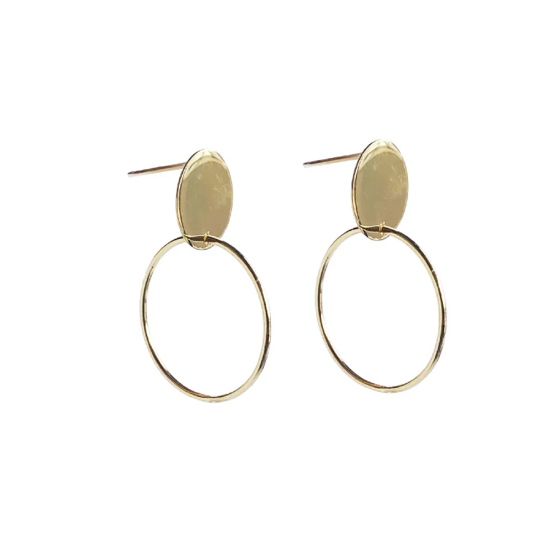 women's earrings with beautiful finish -Circle Duo Hoops