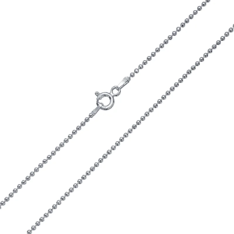 women's necklaces with clasp closure -150 Gauge Sterling Silver Bead Ball Chain Necklace for Men Nickel-Free Italy Made