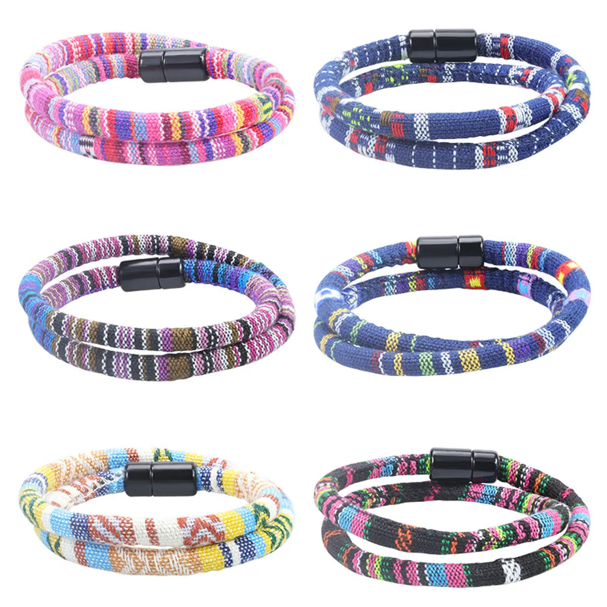 women's bracelets with oval shape -Ethnic Style Multicolor Mixed Materials Unisex Bracelets