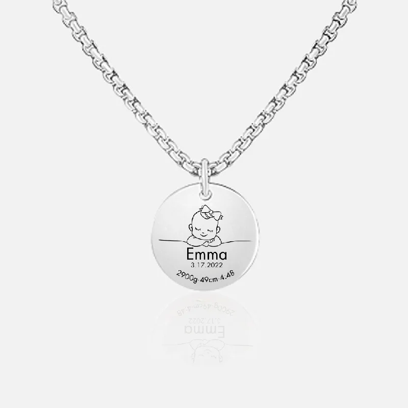 women's necklaces with modern pendant -My Baby Necklace - Silver