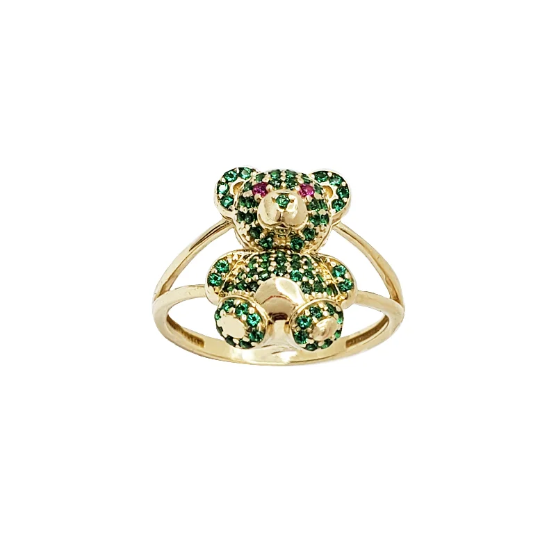 women's rings with gemstone -Teddy Bear Ring (14K)