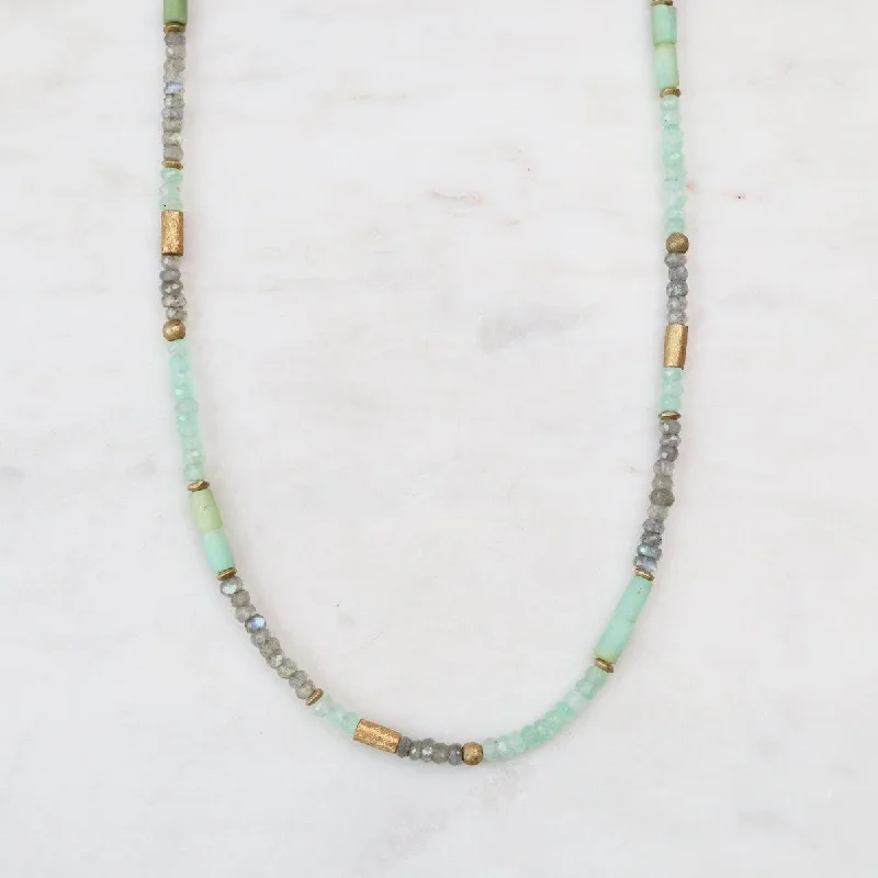 women's necklaces with chain link -Chrysophase Labradorite Necklace