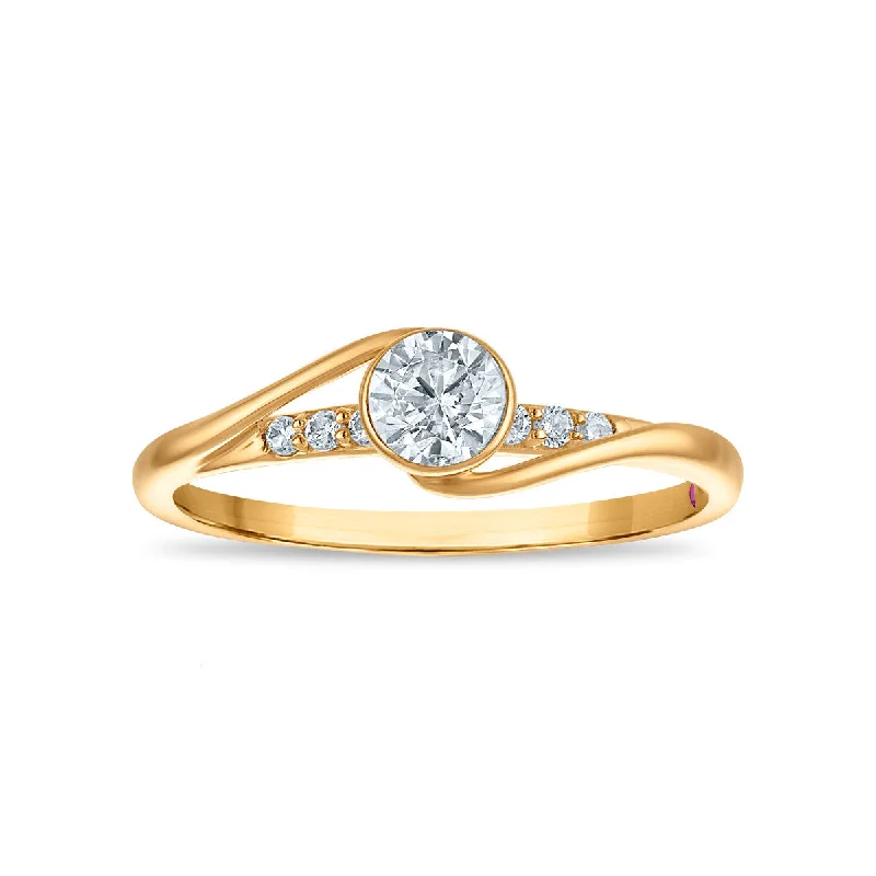 women's engagement rings with minimalist design -LoveSong EcoLove 1/2 CTW Lab Grown Diamond Promise Ring in 10KT Yellow Gold