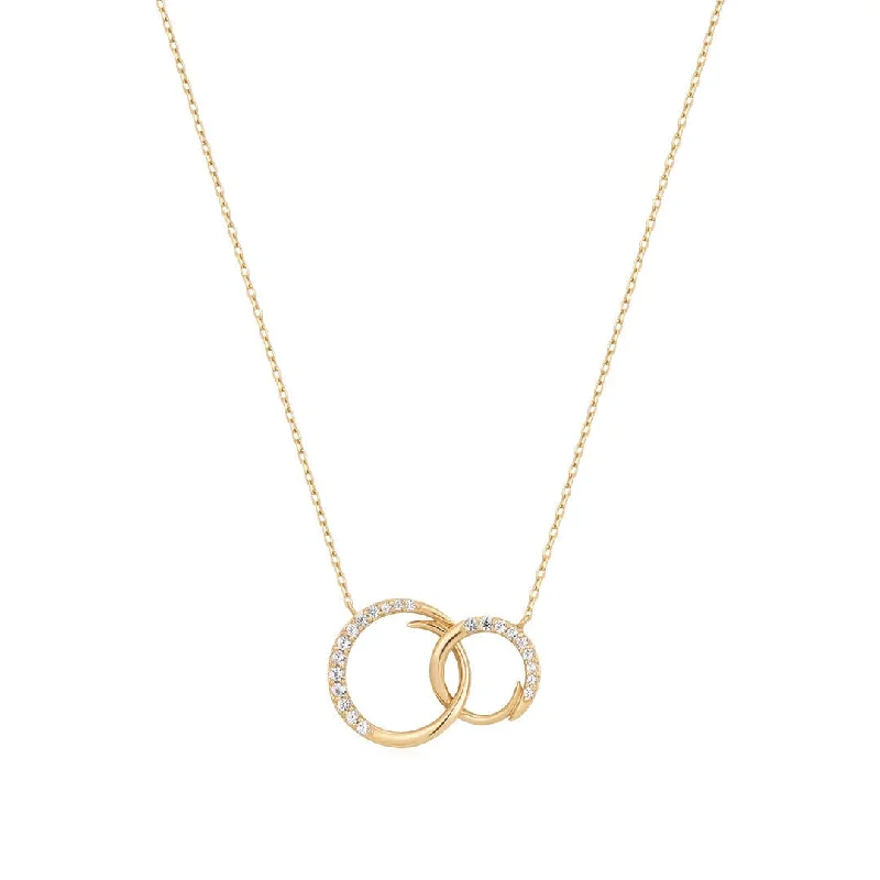 women's necklaces with gemstone accents -White Sapphire Interlinked Swirls Necklace