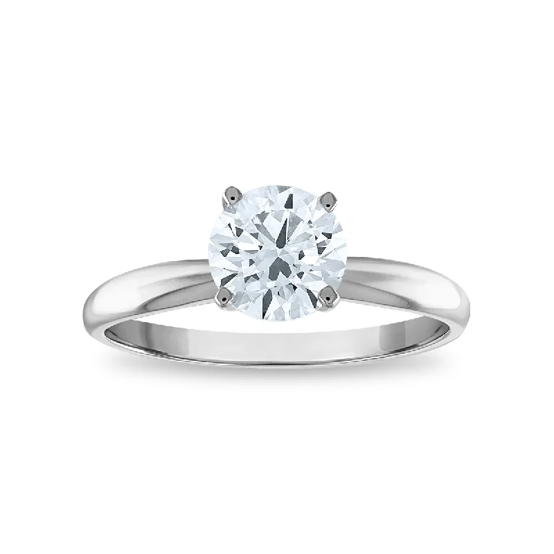 women's engagement rings diamond -EcoLove 1 CTW Lab Grown Diamond Solitaire Ring in 14KT White Gold