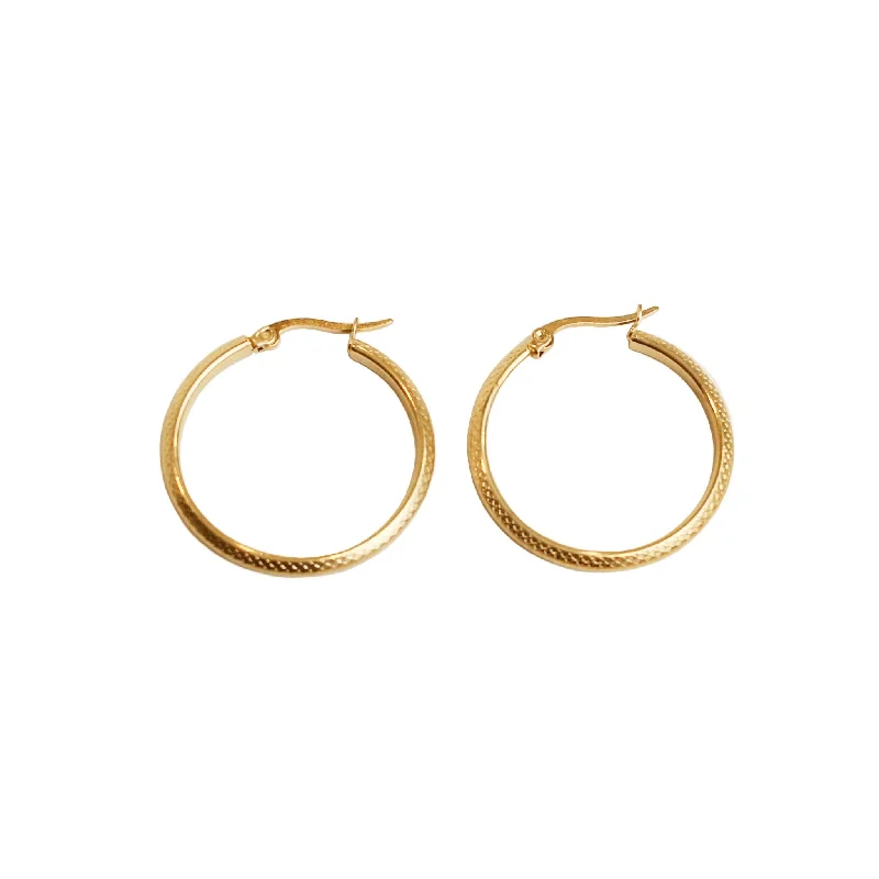 women's earrings with geometric shapes -Snake Texture Hoop Earrings