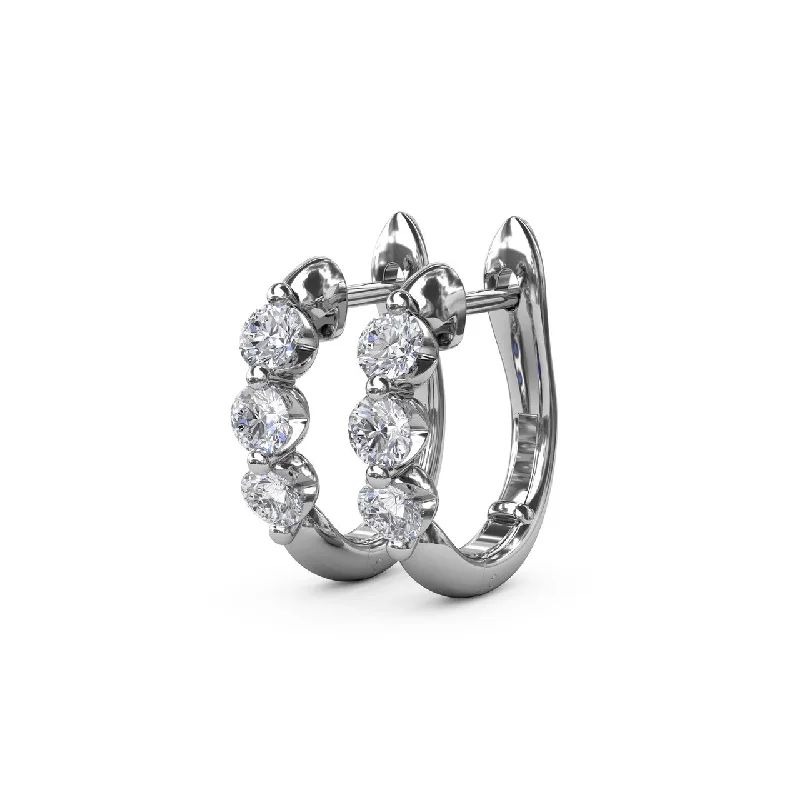 women's earrings with delicate hoops -.48 CT Diamond Hoop Earring