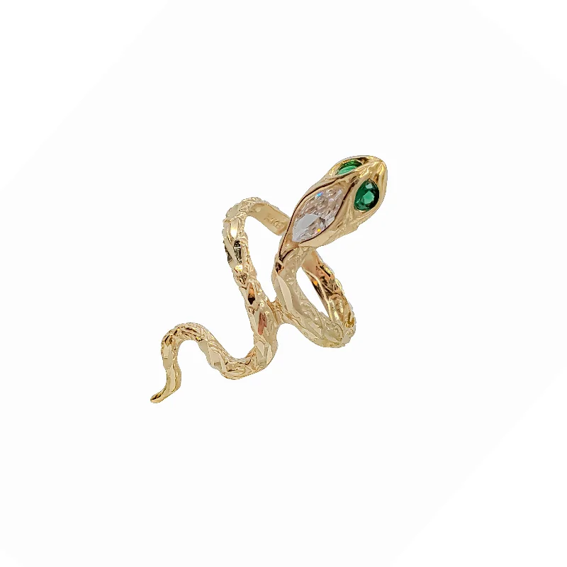 women's rings with cocktail ring design -Snake Ring 14K