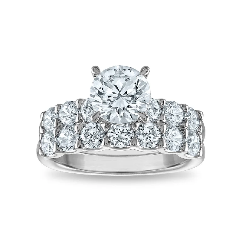 women's engagement rings with vintage setting -Signature EcoLove Diamond Dreams 3 1/2 CTW Lab Grown Diamond Bridal Set in 14KT White Gold