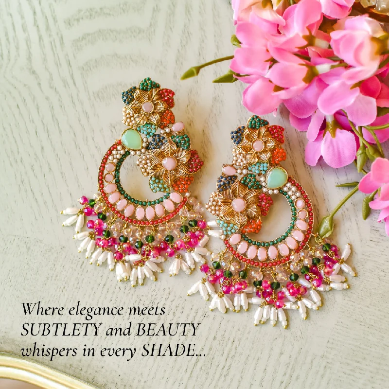 women's earrings with trendy design -Raha Earrings - Available in 2 Colors