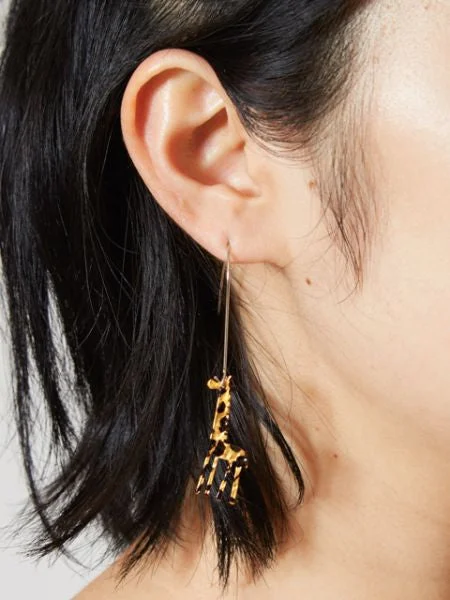 women's earrings with delicate hoop -Animal Hoop Earrings