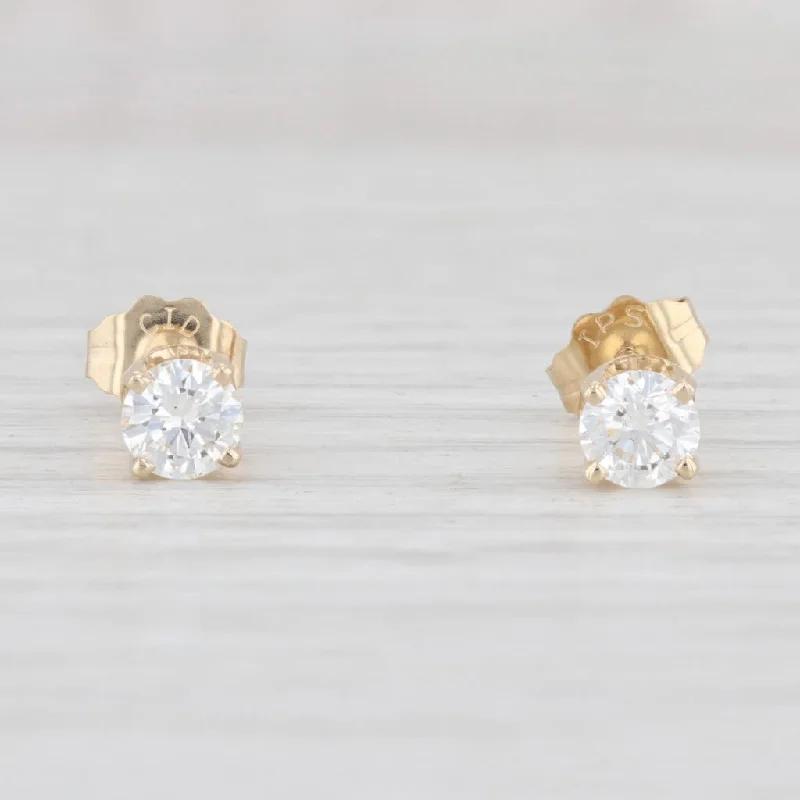 women's earrings with hoop earrings set -0.47ctw VS2 Diamond Stud Earrings 14k Yellow Gold April Birthstone Solitaires