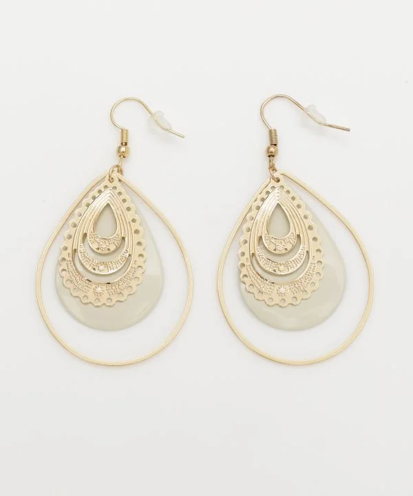 women's earrings with bold statement -Matte Drop Earrings