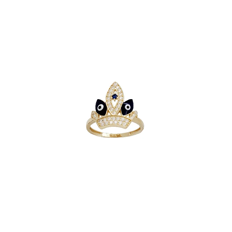 women's rings with bridal style -Evil Eye Ring (14K)