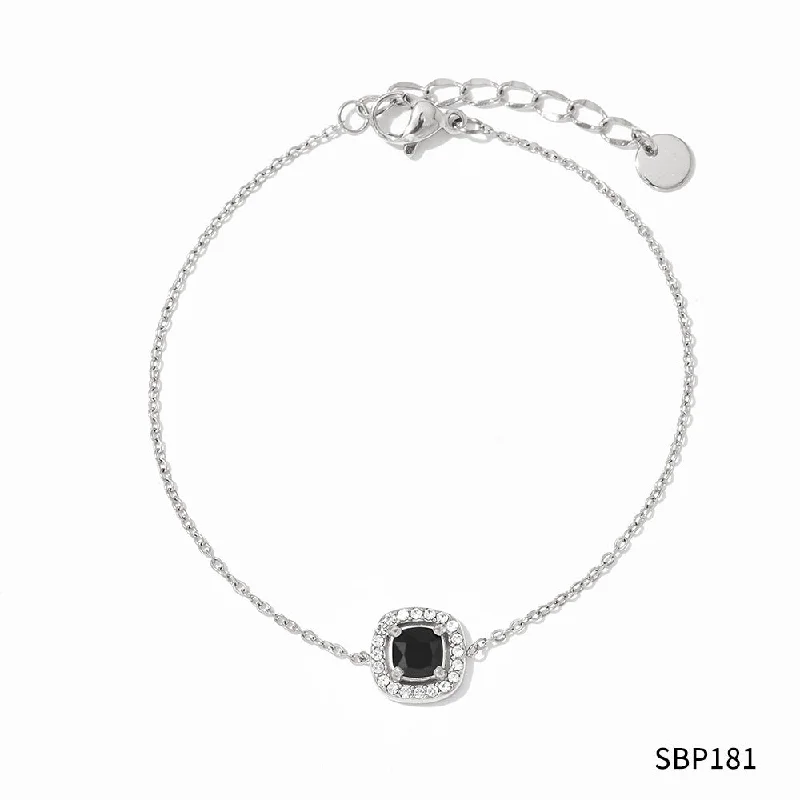 Sbp181 Bracelet Silver Black Zirconium