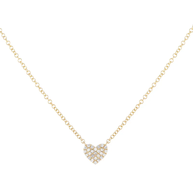 women's necklaces with large gemstone -Mini Pave Heart Necklace