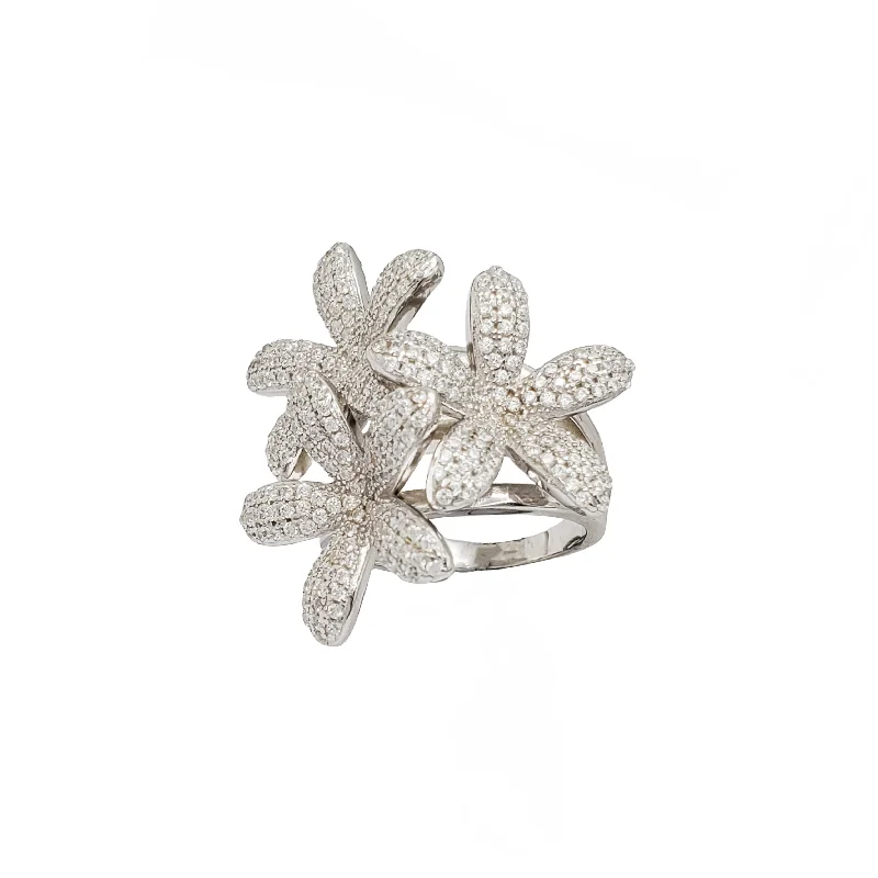 women's rings with retro style -Jasmine Flower Ring (Silver)