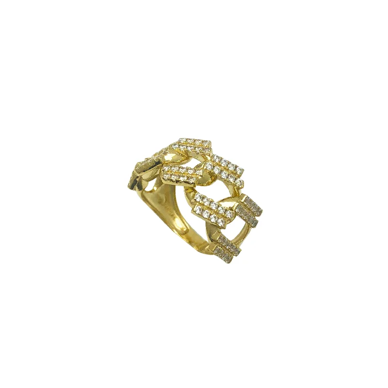 women's rings with filigree band -Cuban Cz Ring (14K)