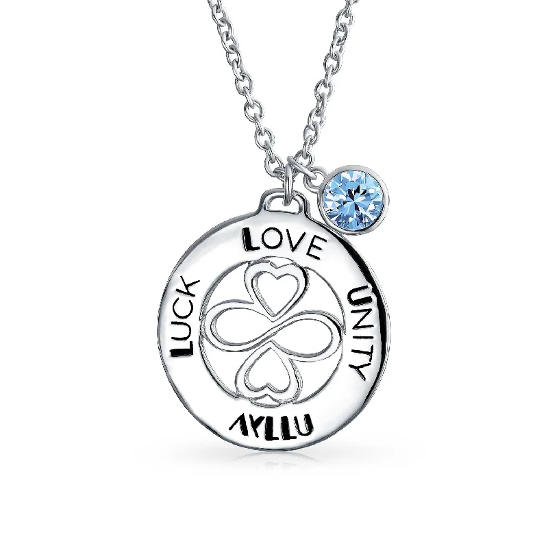 women's necklaces with trendy style -Ayllu Heart Infinity Clover Pendant Necklace for Love & Luck Sterling Silver Crystal