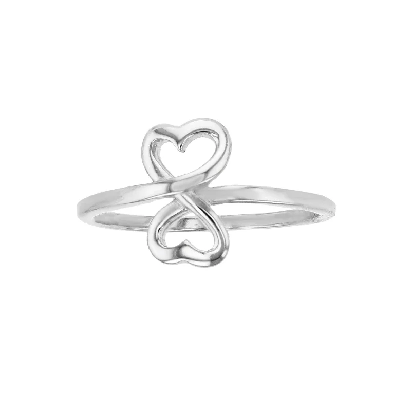 women's rings with luxury stone -Infinity Heart Ring (Silver)