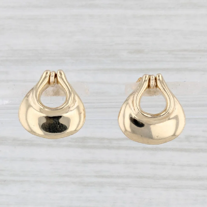 women's earrings with intricate details -Small Drop Stud Earrings 14k Yellow Gold