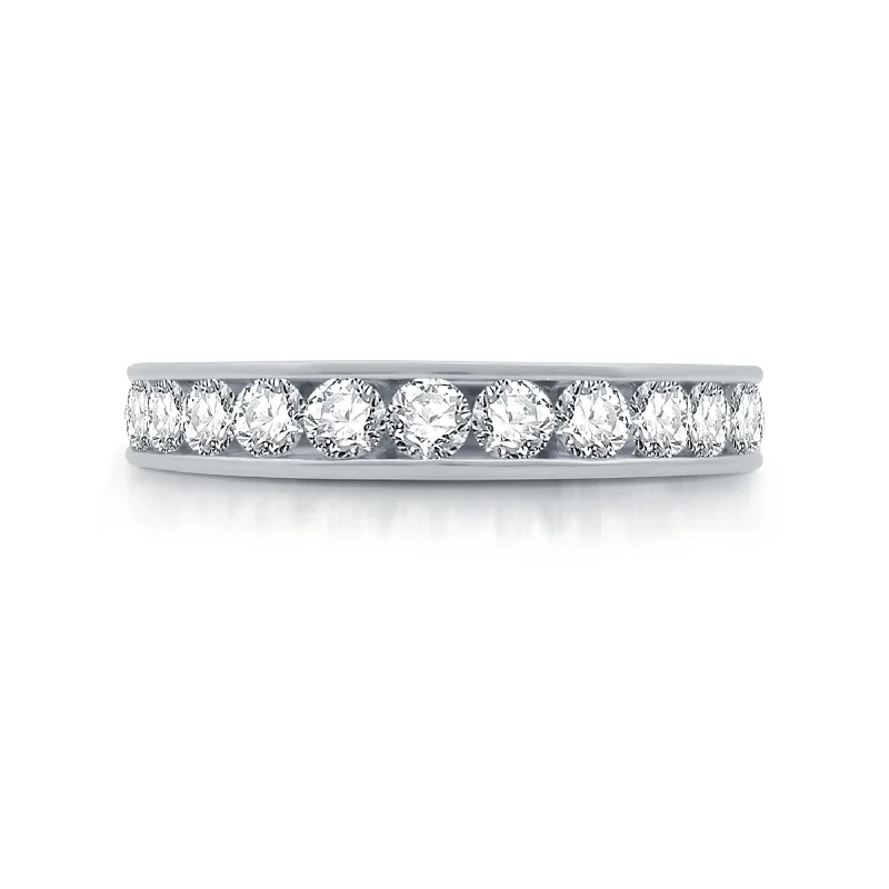 women's engagement rings with timeless design -1 CTW Diamond Anniversary Ring in 10KT White Gold