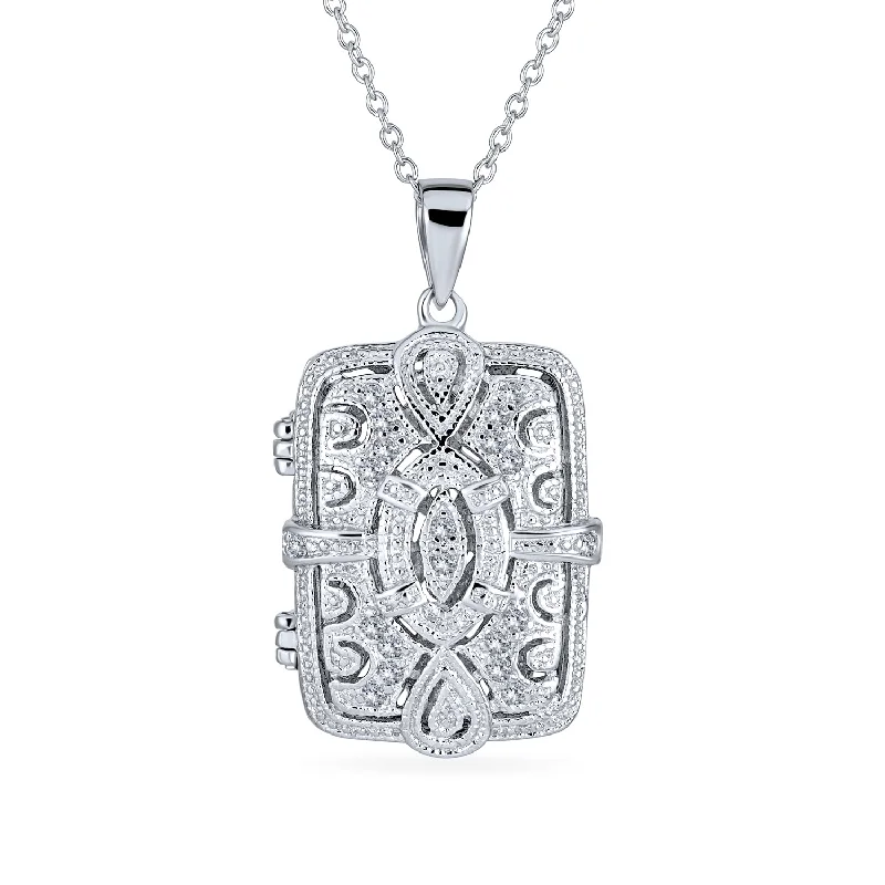 women's necklaces with layered chains -Traditional Filigree Infinity Perfume Diffuser Locket Necklace in Sterling Silver