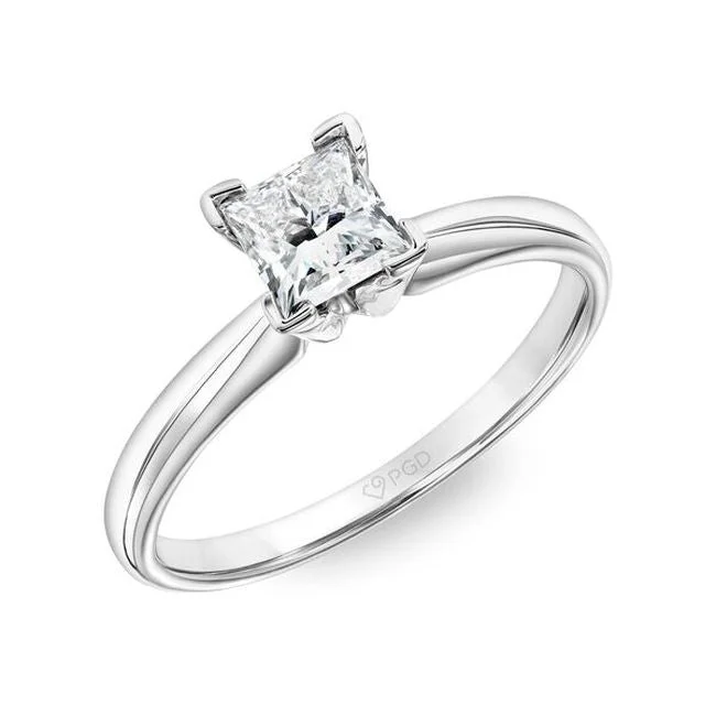 women's engagement rings with classic style -Signature Certificate EcoLove 2-1/2 CTW Princess Cut Lab Grown Diamond Solitaire Ring in 14KT White Gold