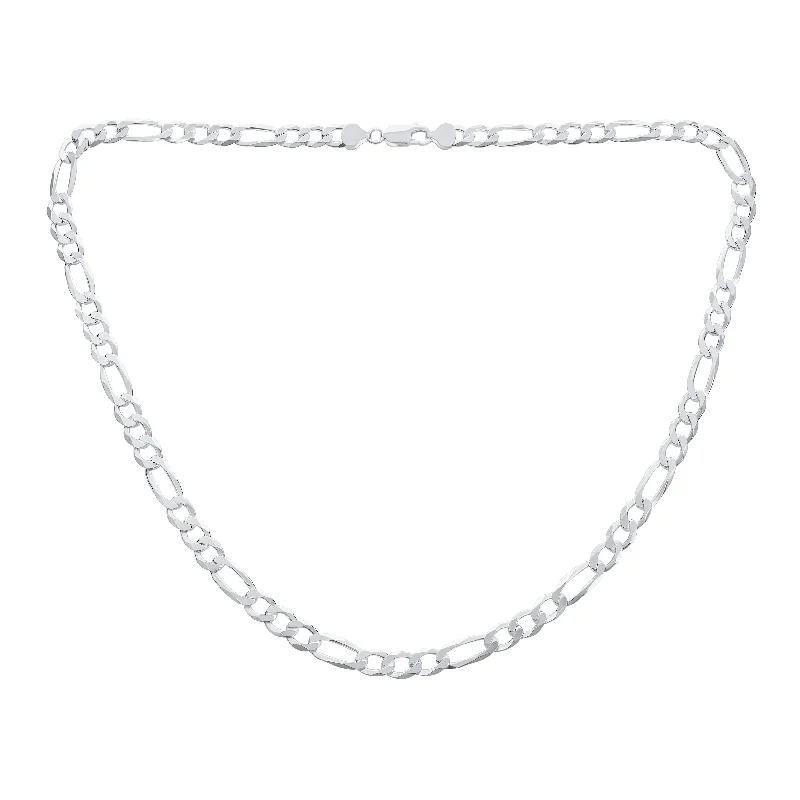 women's necklaces with engraved messages -200 Gauge Solid Men's Sterling Silver Figaro Chain Necklace Nickel-Free Italy