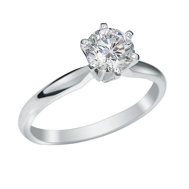 women's engagement rings with cubic zirconia -EcoLove 3/4 CTW Lab Grown Diamond Solitaire Ring in 14KT White Gold