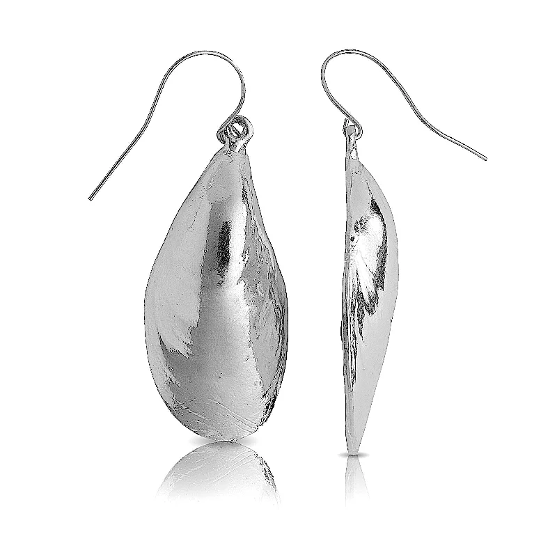 women's earrings with delicate hoops -Better Jewelry, Mussel shell .925 Sterling Silver Earrings