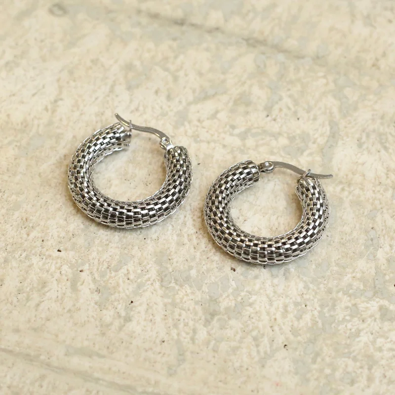 women's earrings with matching set -Disco Tube Hoop Earrings