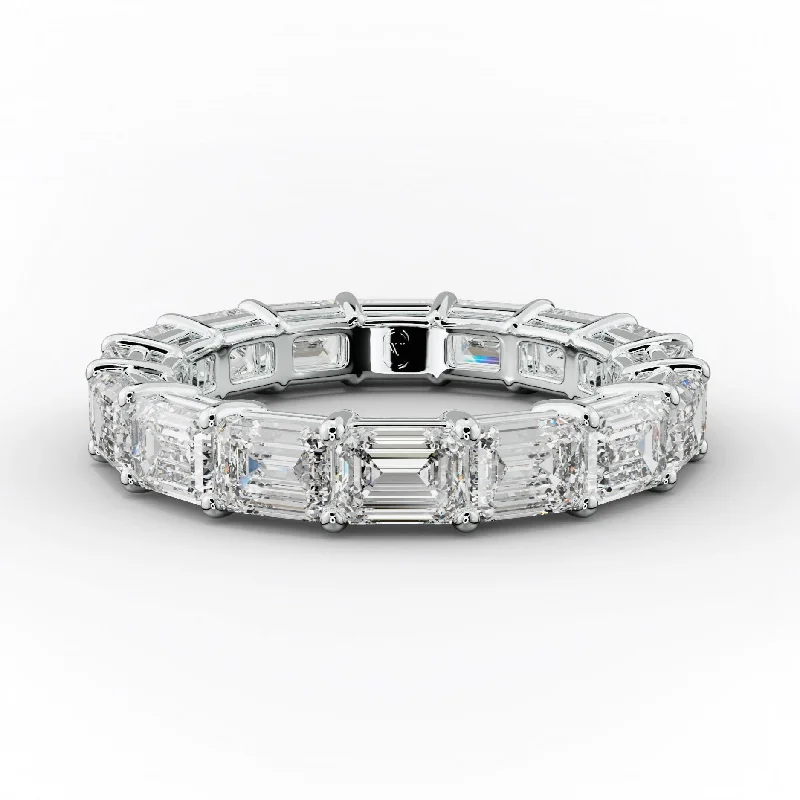 women's engagement rings with halo setting -4.0 Carat East West Emerald Cut Diamond Eternity Band