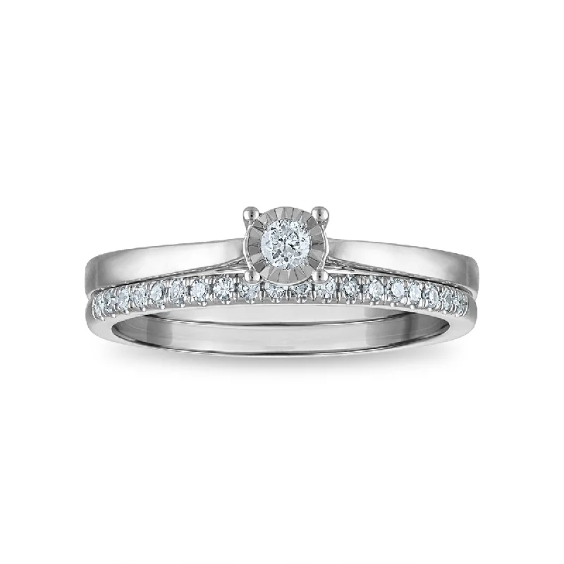 women's engagement rings with art deco style -1/5 CTW Diamond Bridal Set in 10KT Gold