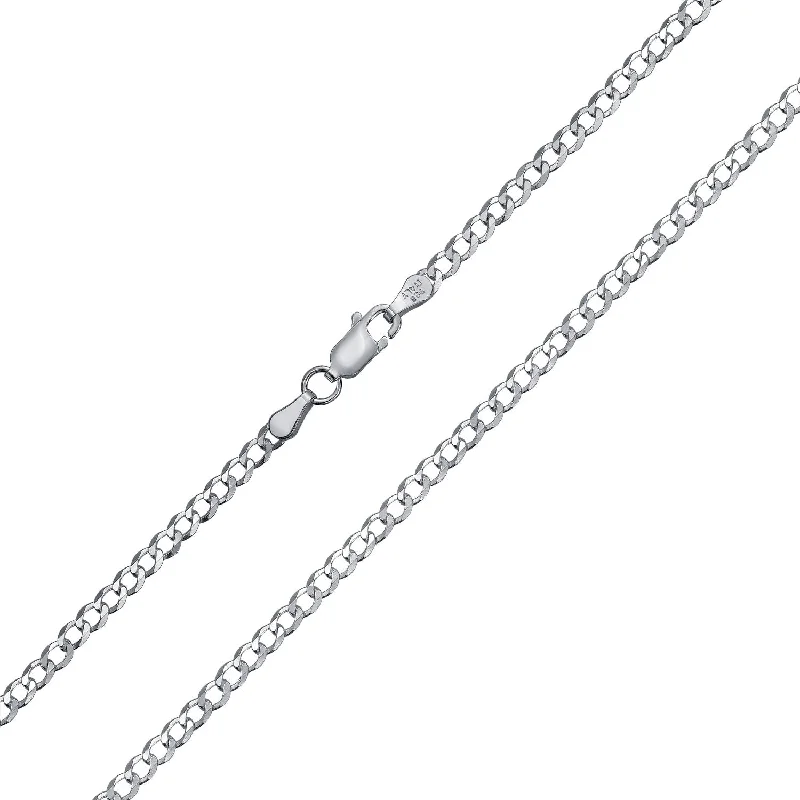 women's necklaces with pendant -Men's Sterling Silver Franco or Miami Cuban Chain Necklace 3-9MM