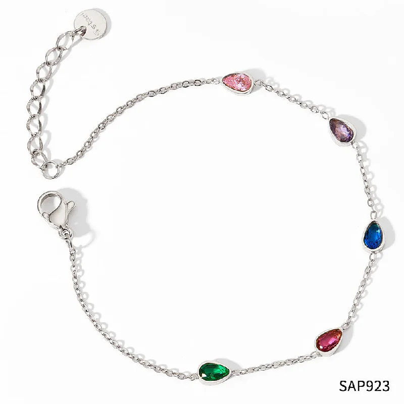 Sap923 Bracelet Silver Color Zirconium