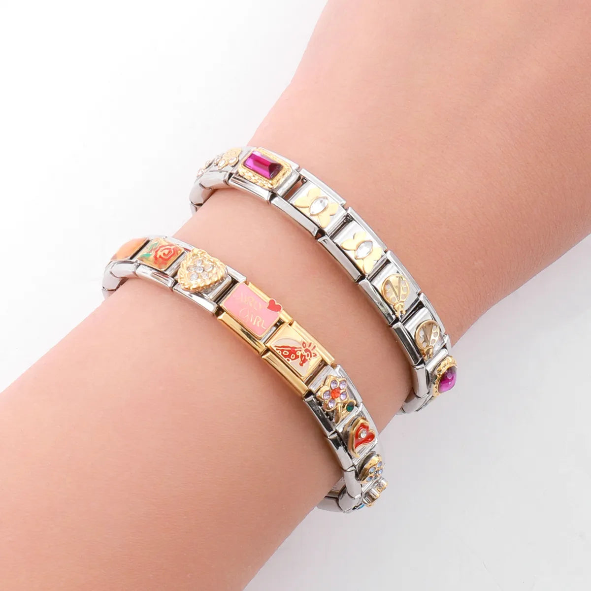 women's bracelets with clasp closure -1 Piece Stainless Steel Constellation Heart Shape Crown Bracelet DIY Module Accessories